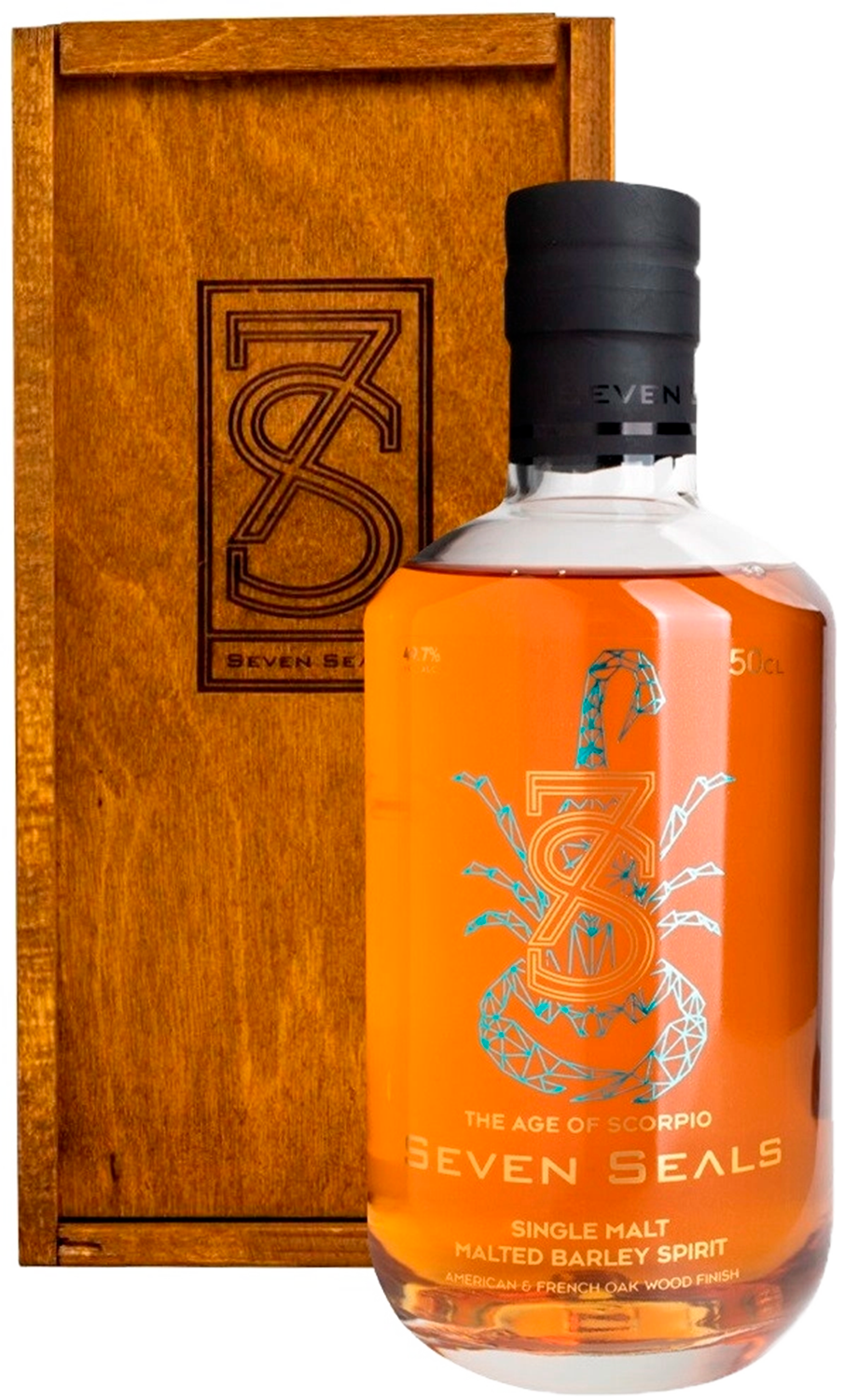 Севен Силс Зодиак Зе Эйдж оф Скорпио Солодовый Виски в подарочной упаковке 0.5 л