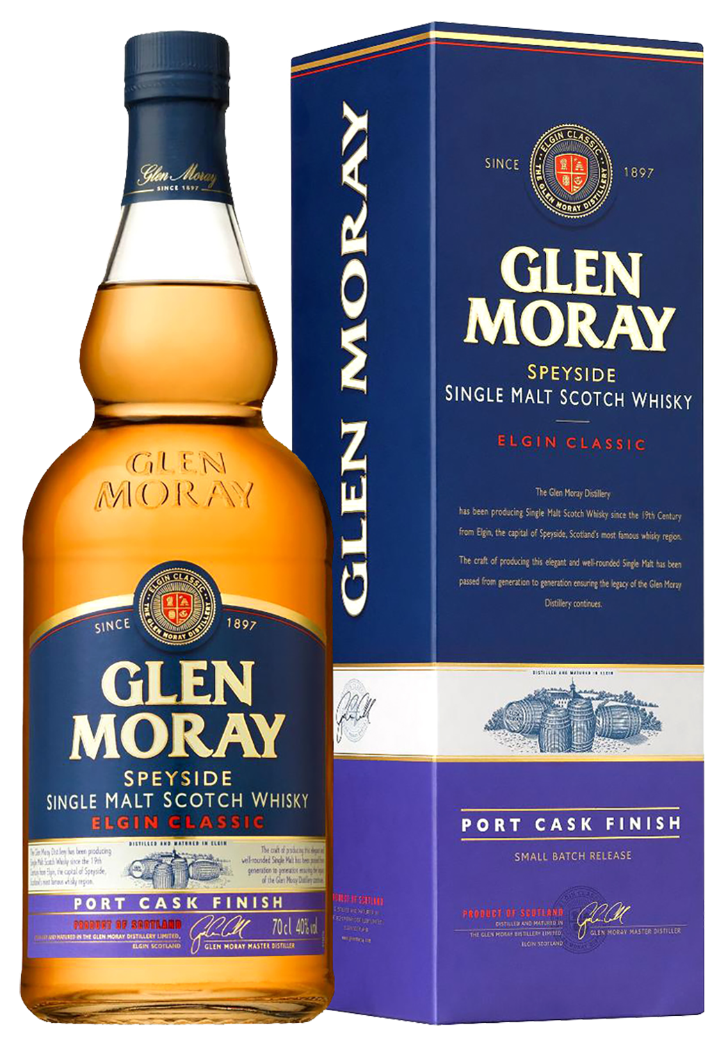 Глен Морей Элгин Классик Порт Односолодовый Шотландский Виски в подарочной упаковке 0.7 л
