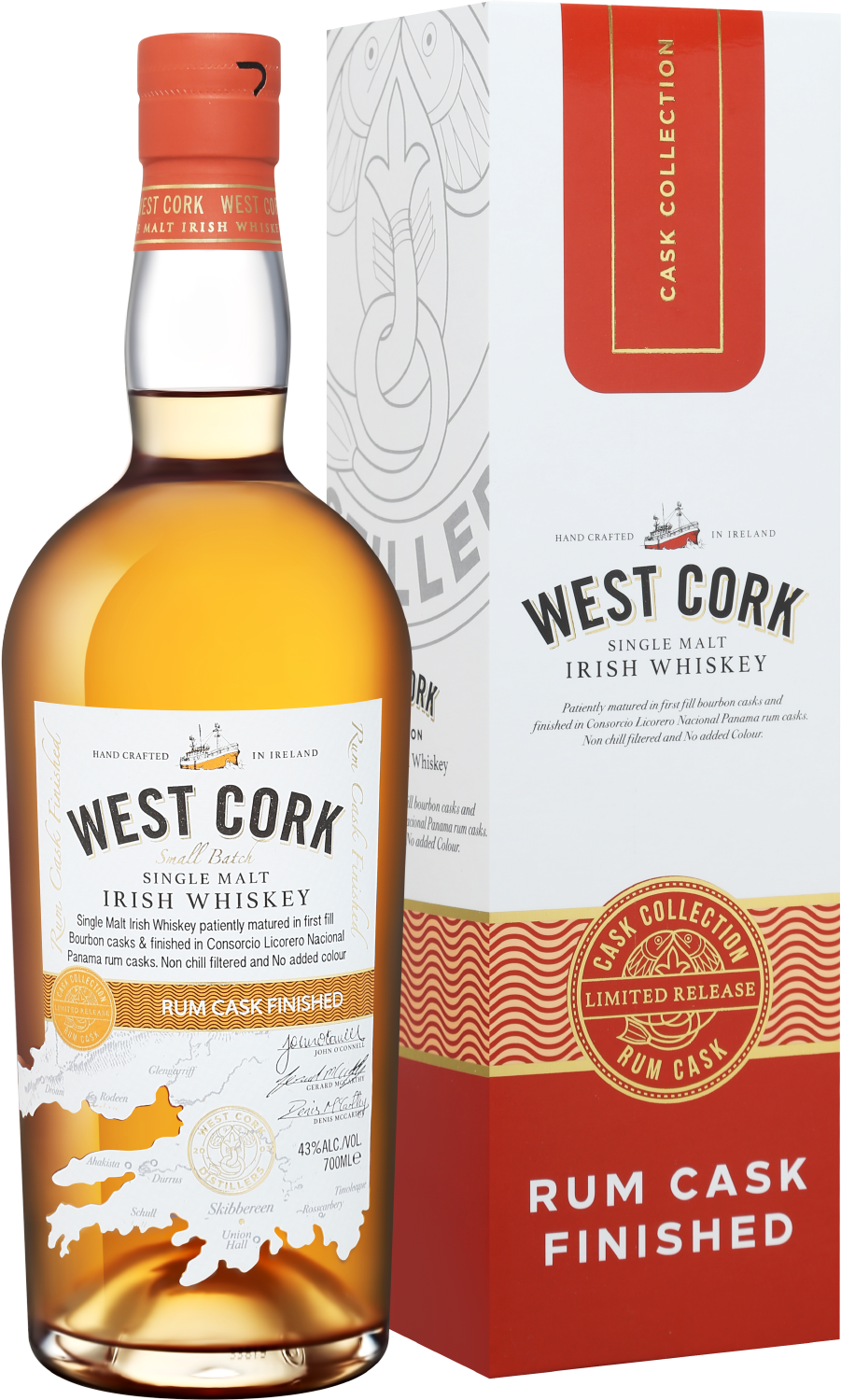 Виски West Cork Small Batch Rum Cask Finished Single Malt Irish Whiskey (gift box) West Cork Small Batch Rum Cask Finished Single Malt Irish Whiskey (gift box)