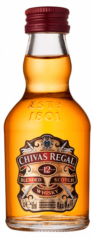 Чивас Ригал 12 лет купажированный шотландский виски - 0.05 л