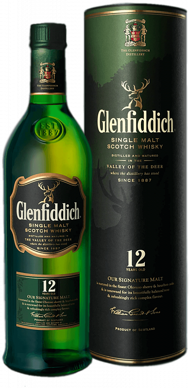 Гленфиддик 12 лет односолодовый шотландский виски в подарочной упаковке 0.05 л