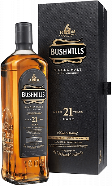 Виски Bushmills 21 Y.O. Single Malt Irish Whiskey (gift box), 0.7 л