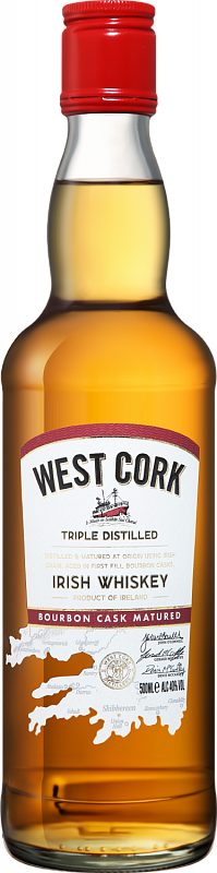 Вест Корк Бурбон Каск купажированный виски в подарочной упаковке 0.5 л